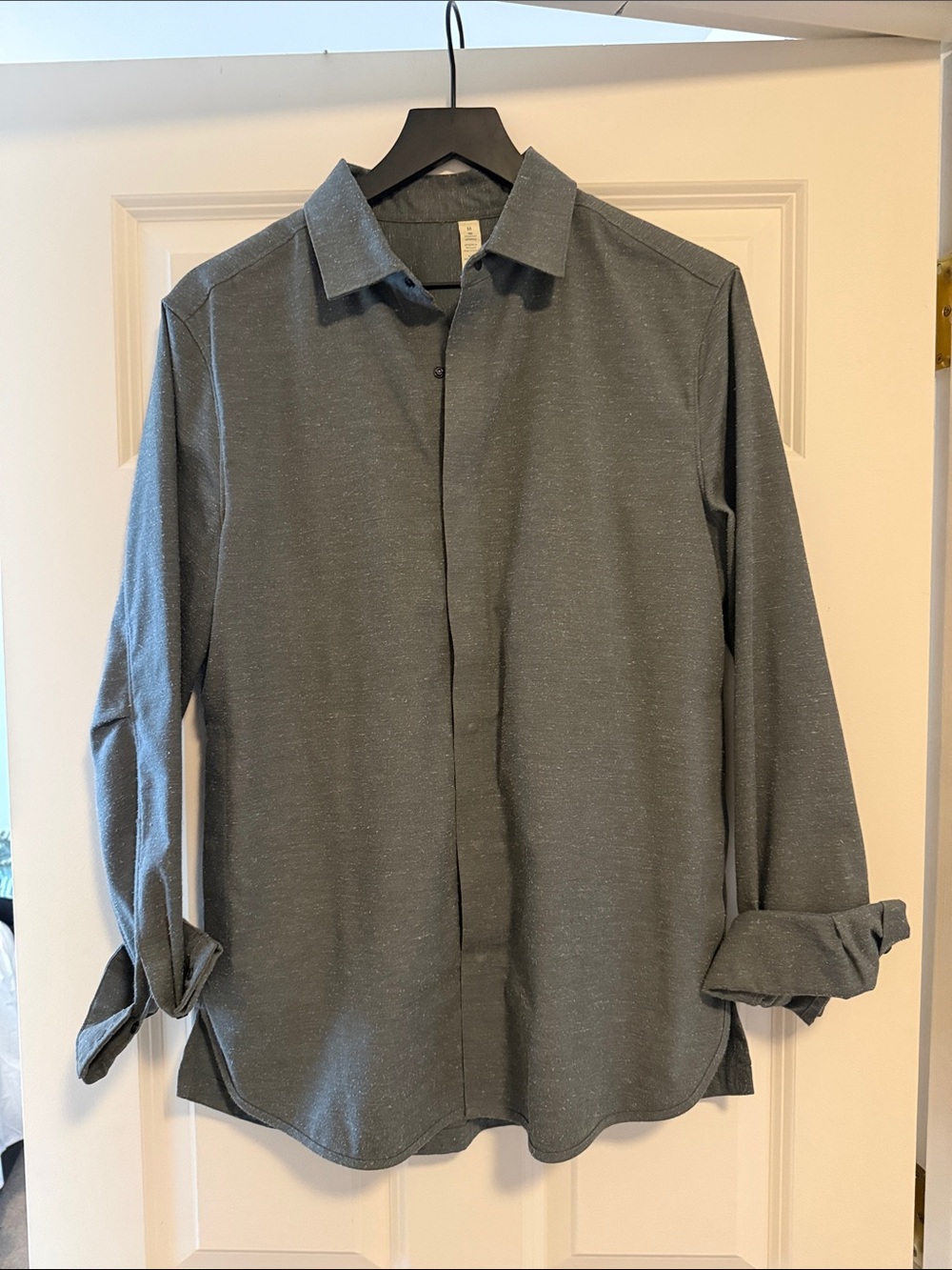 lululemon athletica Men's Long-Sleeve Button-Down Shirt - Grey / Blue